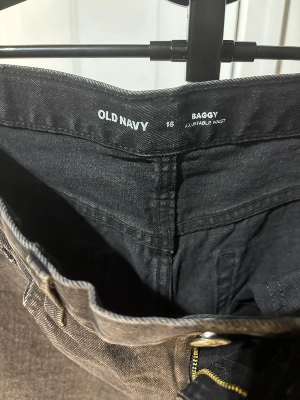 NWT Old Navy Boys Baggy Jeans Size 16 Black Wash Adjustable Waist